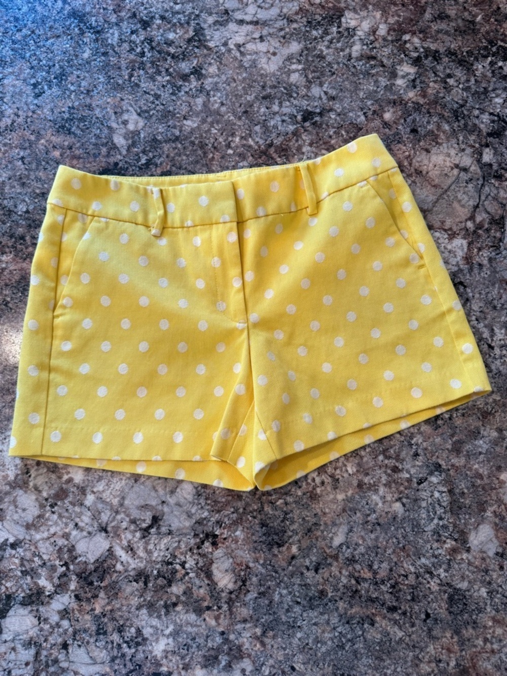 Ann Taylor Yellow Polka Dot High-Waist Shorts